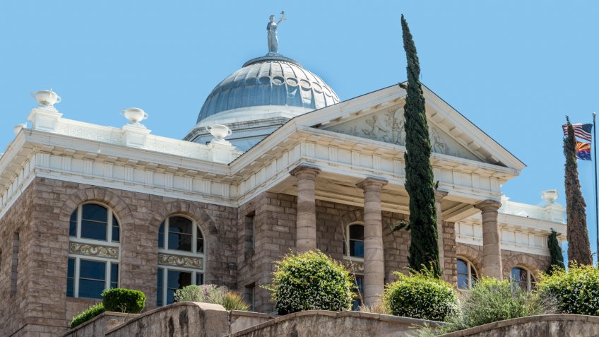 Old courthouse for Santa Cruz County in Nogales, Arizona - Image.