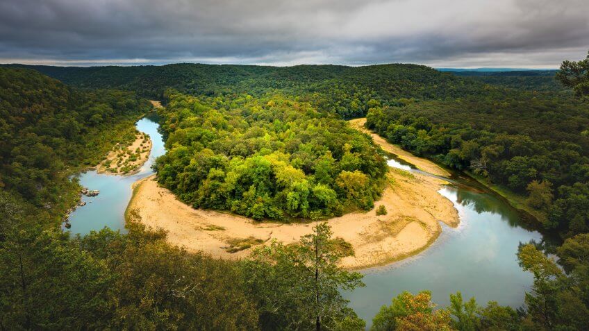 Buffalo River Horseshoe Bend in Arkansas Ozark Mountains - Image.