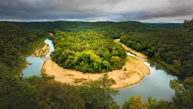 Buffalo River Horseshoe Bend in Arkansas Ozark Mountains - Image.