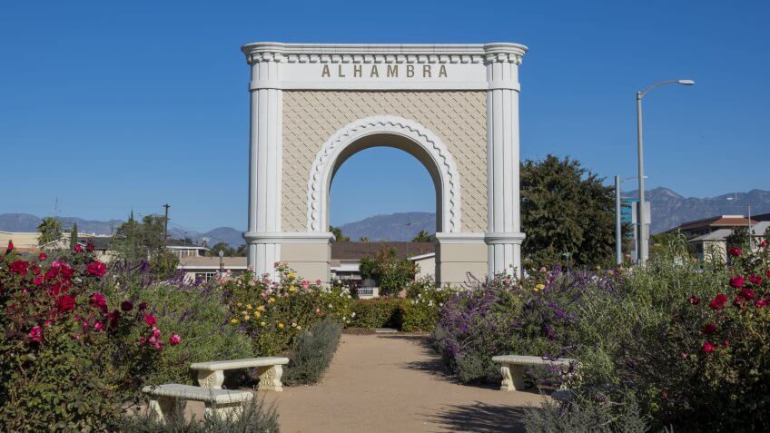 The big Alhambra symbol landmark of Los Angeles, California - Image.