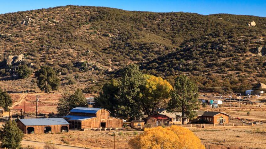 Farm in El Cajon, California, along Interstate 8 eastbound, also called Kumeyaay Highway.