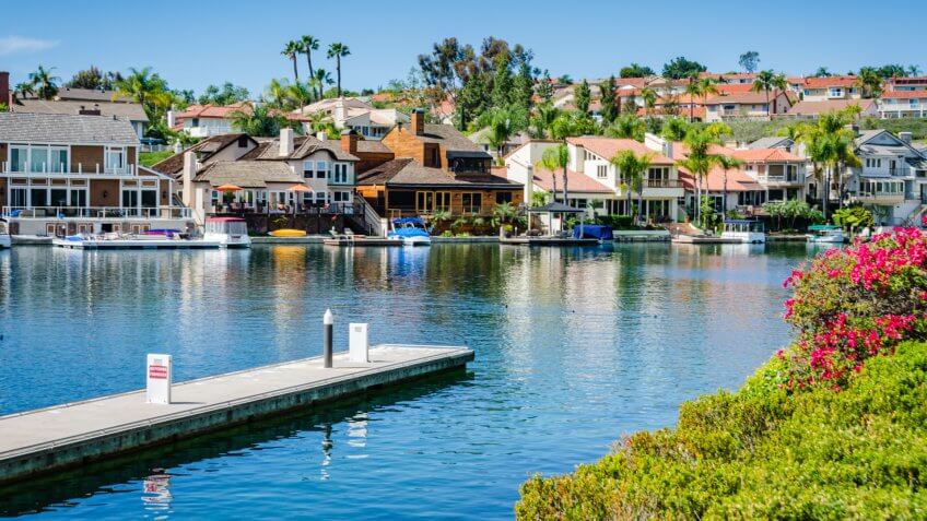 Mission Viejo, CA / USA - 03-17-2015: Lake Mission Viejo is a reservoir created for recreation in Southern California.