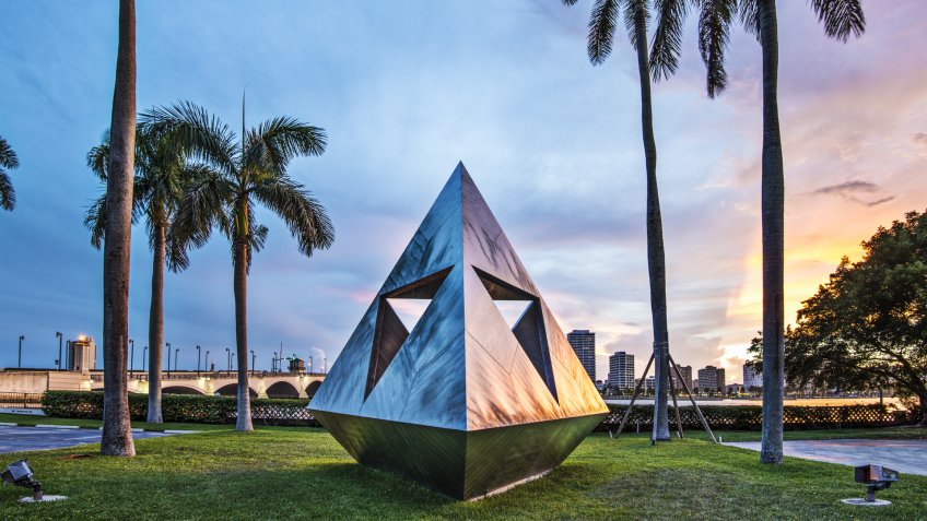 WEST PALM BEACH, FLORIDA - JUNE 25, 2013: Intetra by Isamu Noguchi.