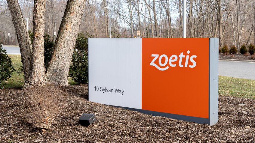 New Jersey, USA - January 27, 2019: Zoetis sign at its Corporate global headquarters in New Jersey.