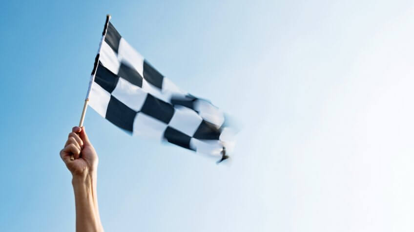 checkered flag for the winner