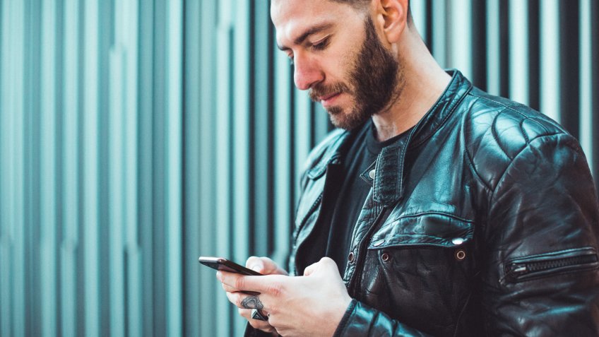 Man Using Smartphone.