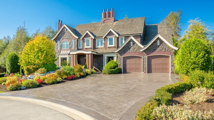 Luxury house at sunny day in Vancouver, Canada.
