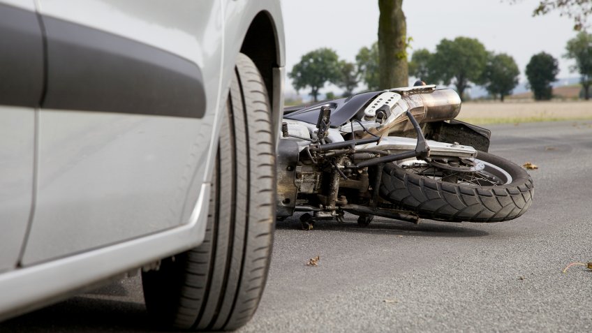 Accident with a Car and a motorbike.