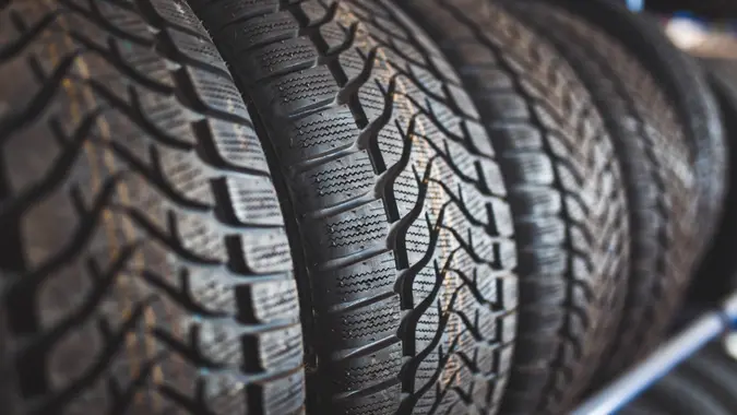 New winter tires for sale in store.