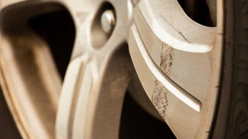 scrapped car rim