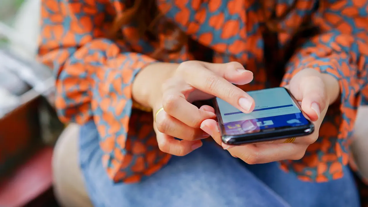 woman browsing on Facebook