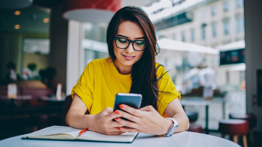 woman on smartphone