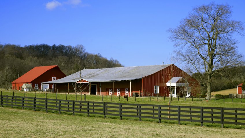 Tennessee Farmland in Winter near Franklin Tennessee , - Image.