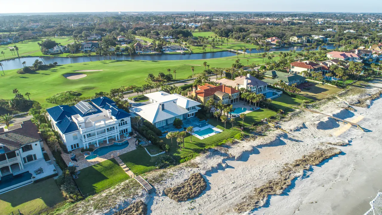 A gorgeous aerial view of Ponte Vedra Beach in Jacksonville, Florida.
