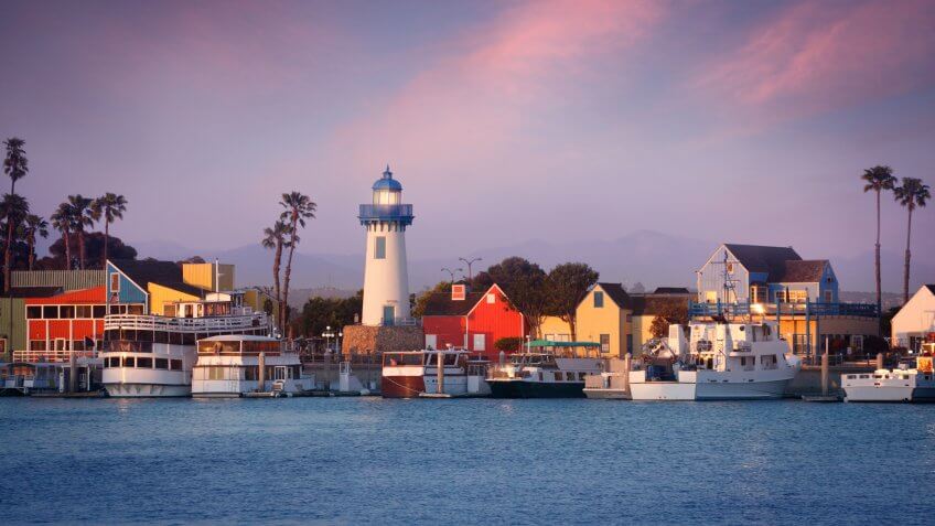 Marina del Rey by Venice, seaside neighborhood on the Westside of Los Angeles, USA.