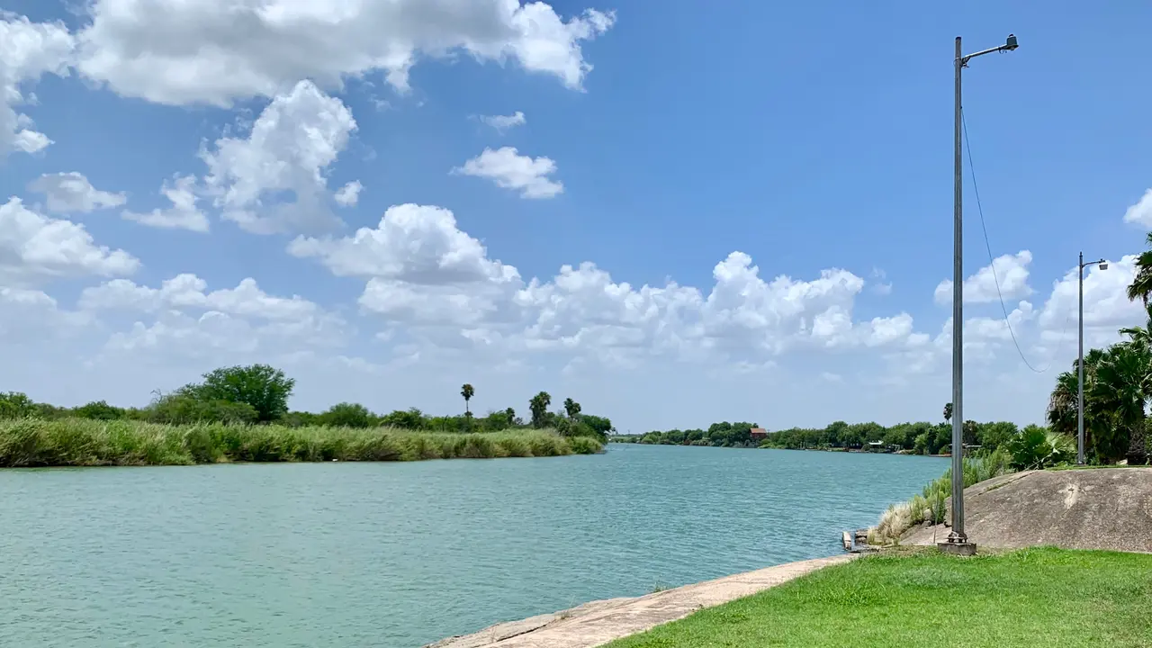 McAllen, TX / USA - June 22, 2019: Rio Grande river on the US side - Image.