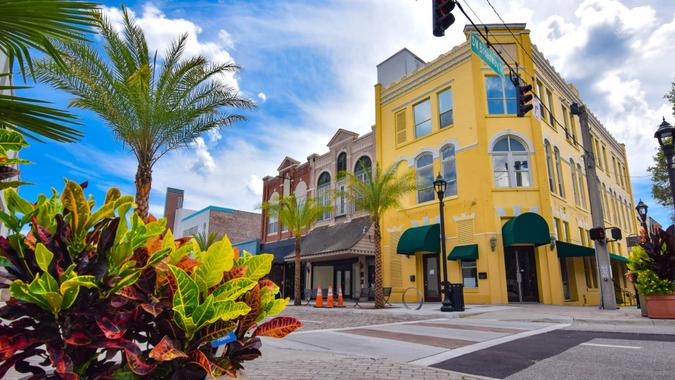 Downtown Street in historic Ocala, Florida.