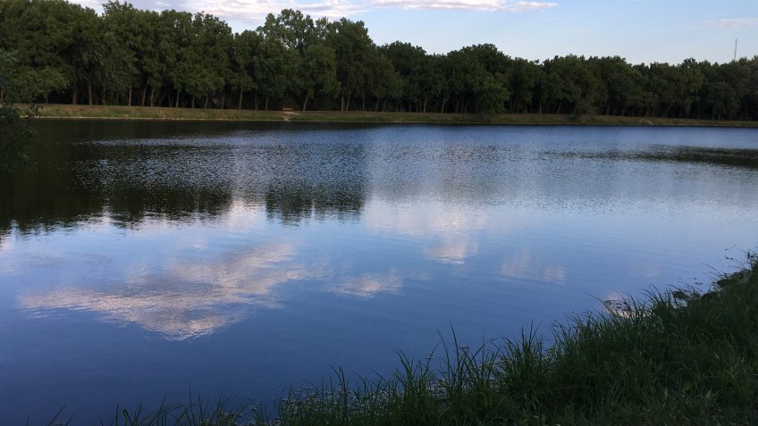 Beautiful lake in Olathe, Kansas, United States.