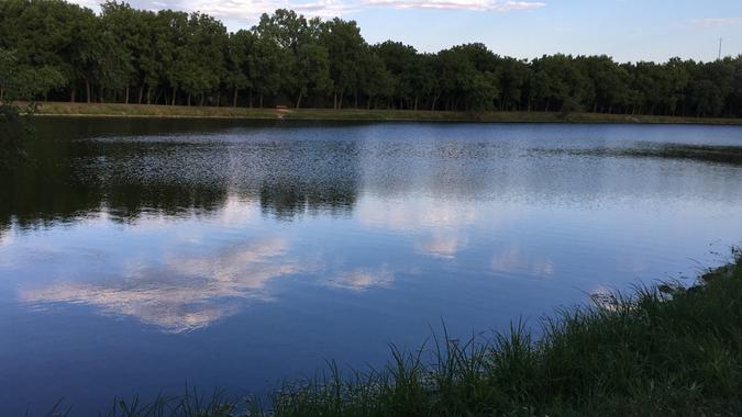 Beautiful lake in Olathe, Kansas, United States.