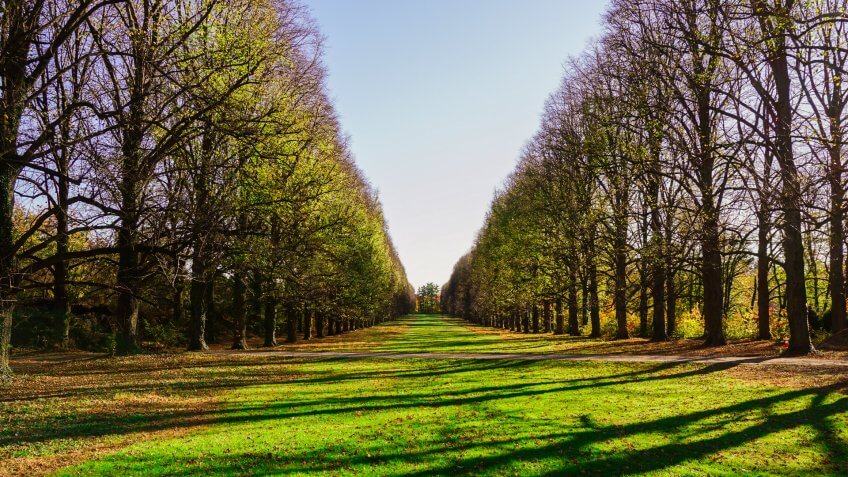 Old Westbury park, New York - fall, 2016: Long Island, at Old Westbury Gardens.