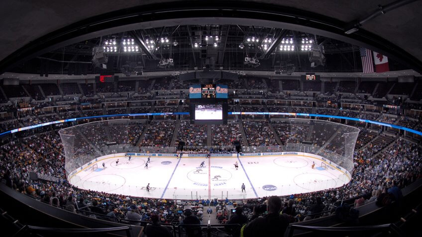 The Pepsi Center in Denver was the site for Air Force's first appearance in the NCAA Hockey Tournament March 24.