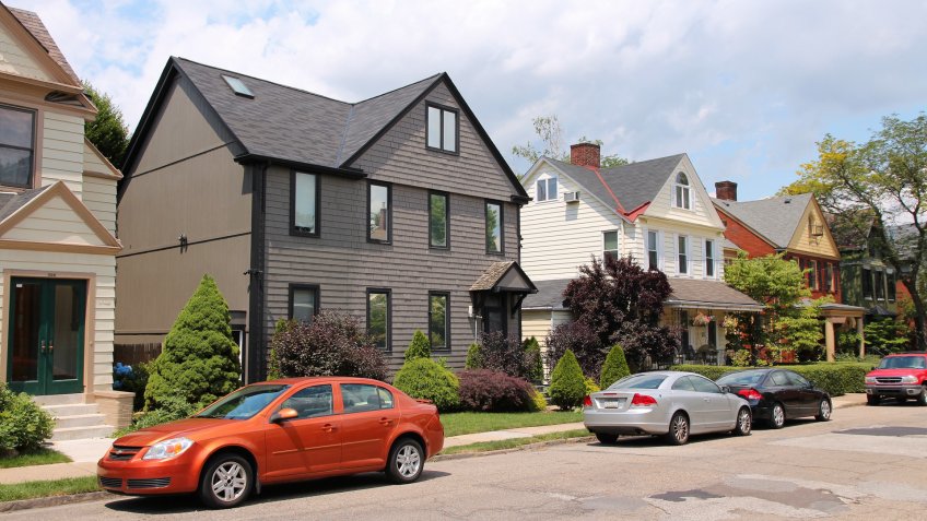 Pittsburgh, USA - June 30, 2013: Residential area of Shadyside, Pittsburgh.