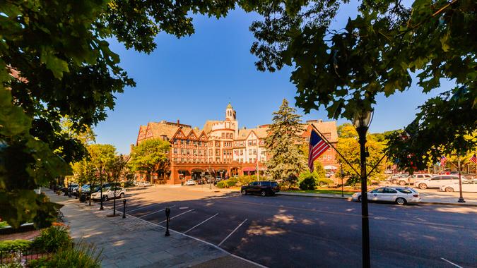 Harwood Court in Scarsdale, Westchester county, New York State, USA.