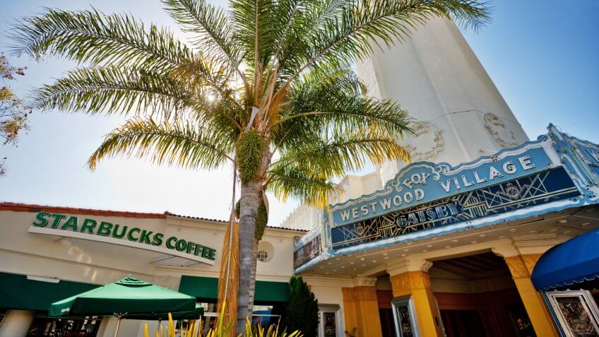 Los Angeles, USA - May 15, 2013: The Fox Theater, Westwood Village, opened in 1931, historic, landmark cinema.