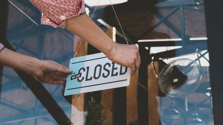 business owner closing the store
