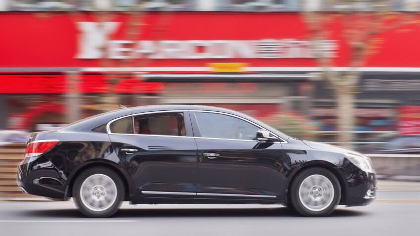 car driving on street