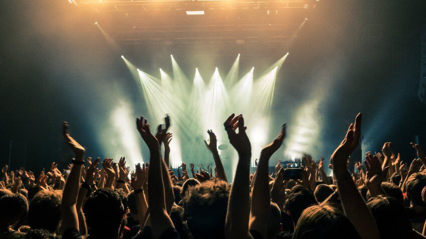 fans cheer at concert
