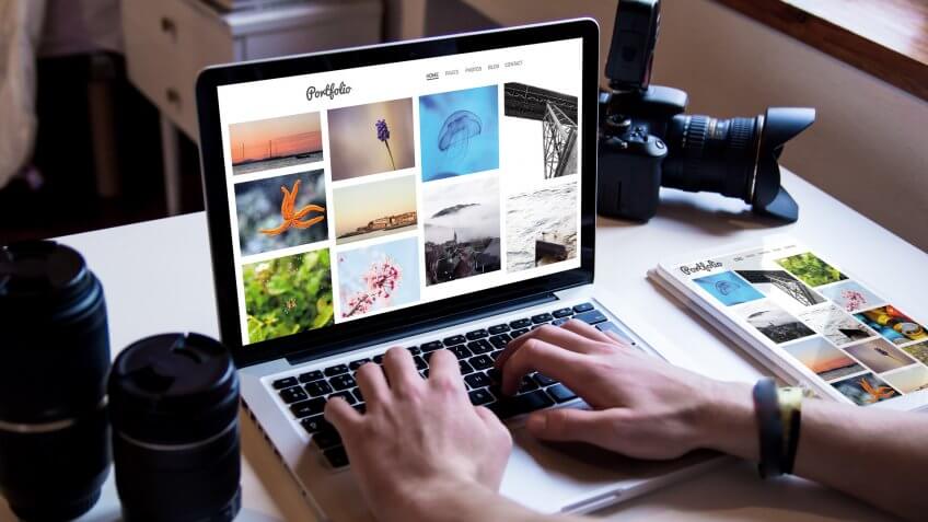 photographer updating his portfolio