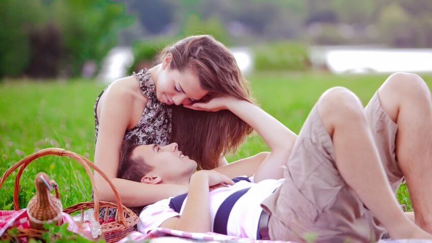 couple having picnic