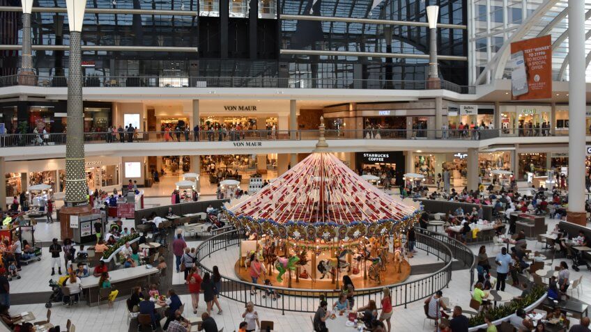 BIRMINGHAM, ALABAMA - JUL 24: Riverchase Galleria shopping mall in Birmingham, Alabama, as seen on July 24, 2018.