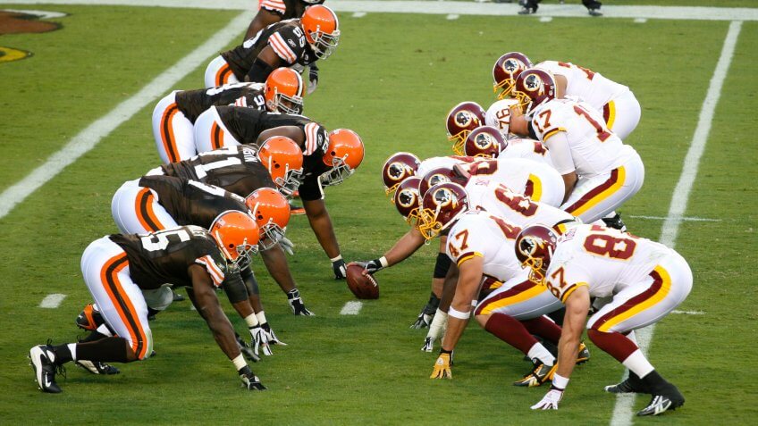 Browns vs Redskins NFL football game.