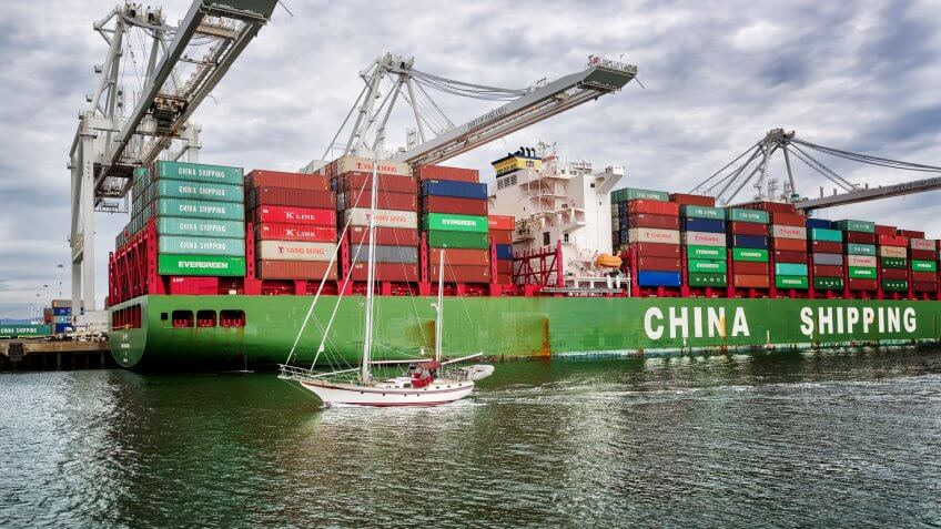 China Shipping container in Oakland