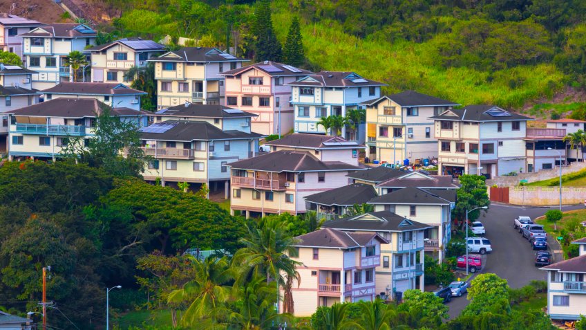 Scenic Honolulu Oahu Hawaii Suburban Neighborhood.
