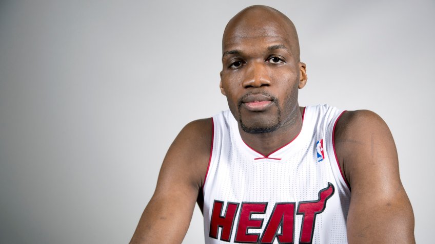 Joel Anthony Miami Heat player Joel Anthony poses for photos during the team's media day, in MiamiHeat Media Day Basketball, Miami, USA.