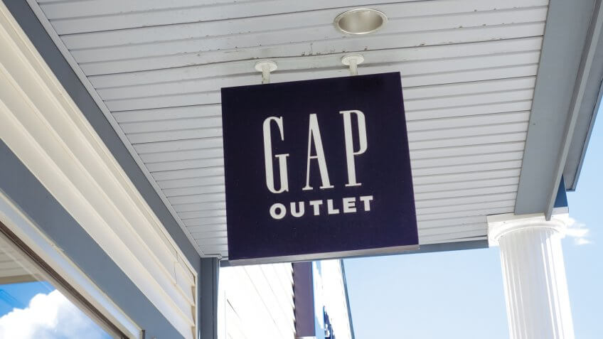Kittery, Maine, USA 09 24 2012: Sign with old Gap Inc.