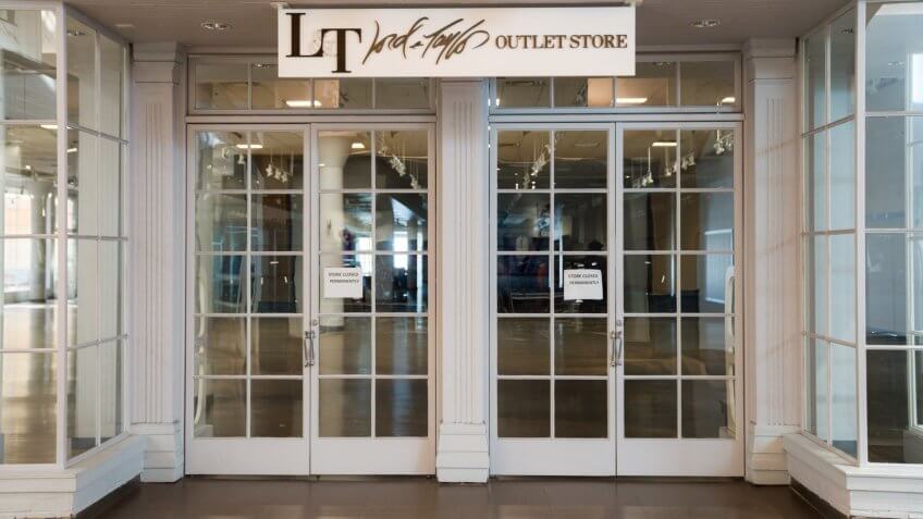 Auburn Hills, Michigan / USA - 10 01 2019 : Great Lakes Crossing Outlet Mall Lord and Taylor Outlet Store closet out of business.
