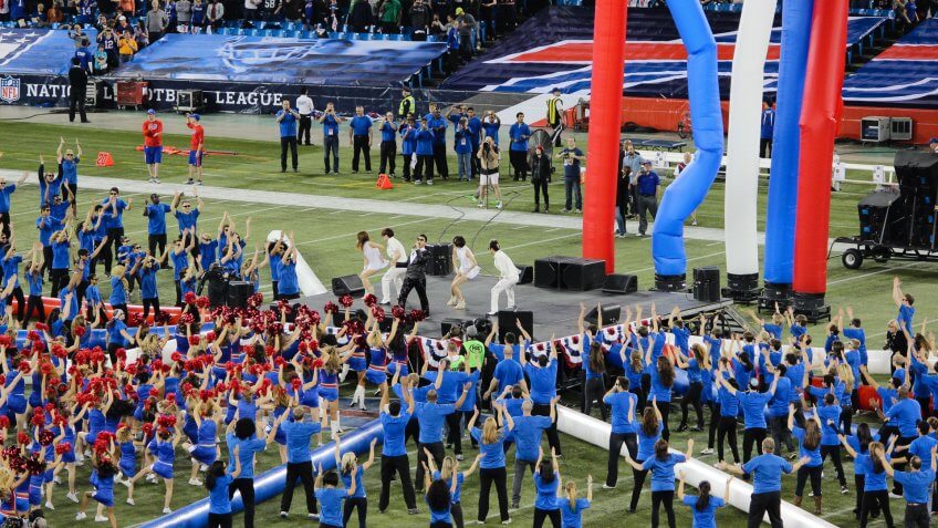 NFL football halftime performance.