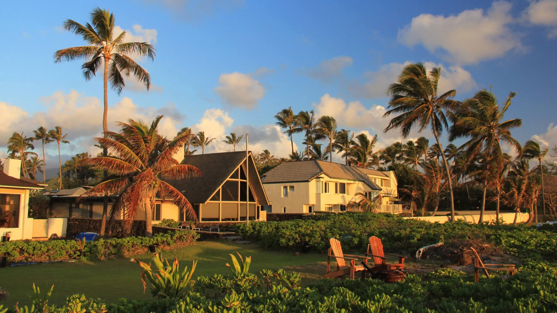瓦胡岛的海滨别墅。