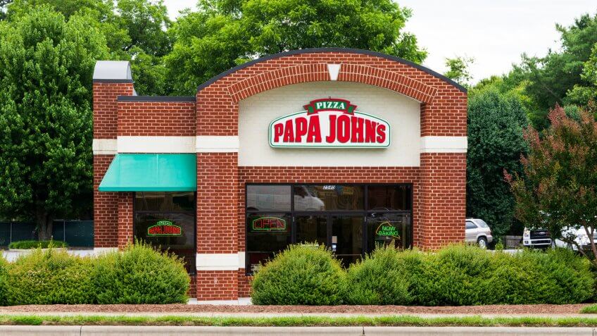 Hickory, NC, USA-21 June 18: Papa John's Pizza is an American restaurant franchise company, being the 3rd largest take-out and pizza delivery restaurant chain in the U.