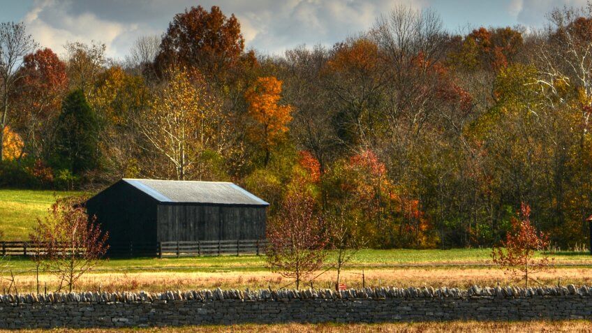 Barn with beautiful fall colors.