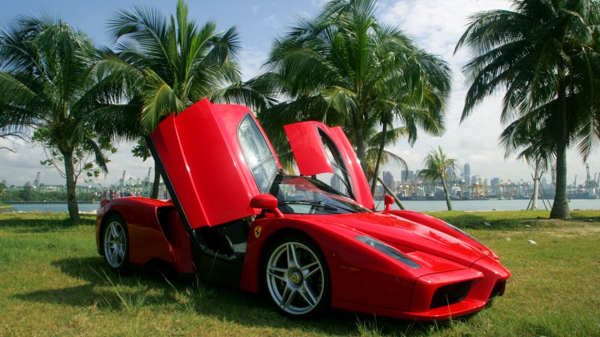 Red Ferrari Enzo in Singapore.