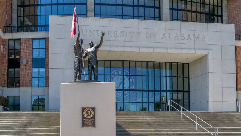 TUSCALOOSA, AL/USA - JUNE 6, 2018: Bryant-Denny Stadium on the campus of University of Alabama.