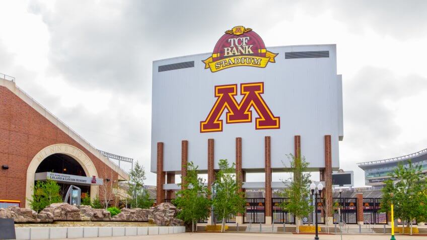 Minneapolis, United States - June 20, 2014: TCF Bank Stadium on the campus of the University of Minnesota.