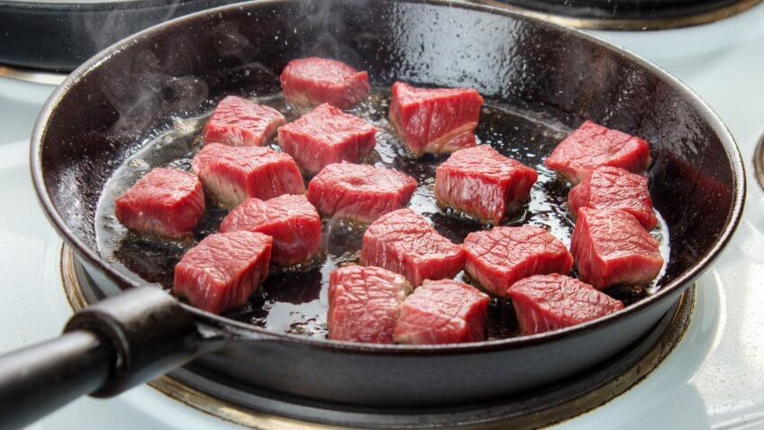 cubed pre-cut meat