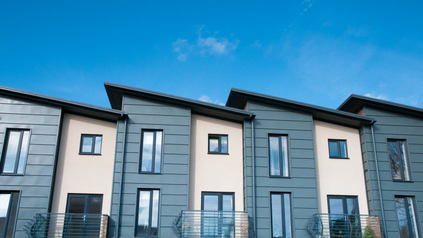 New build terraced houses.