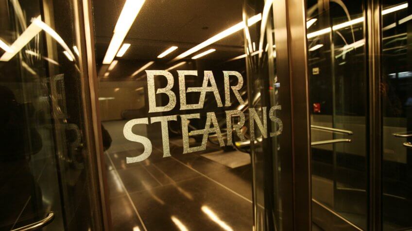 An entrance to Bear Stearns is shown on in New York.